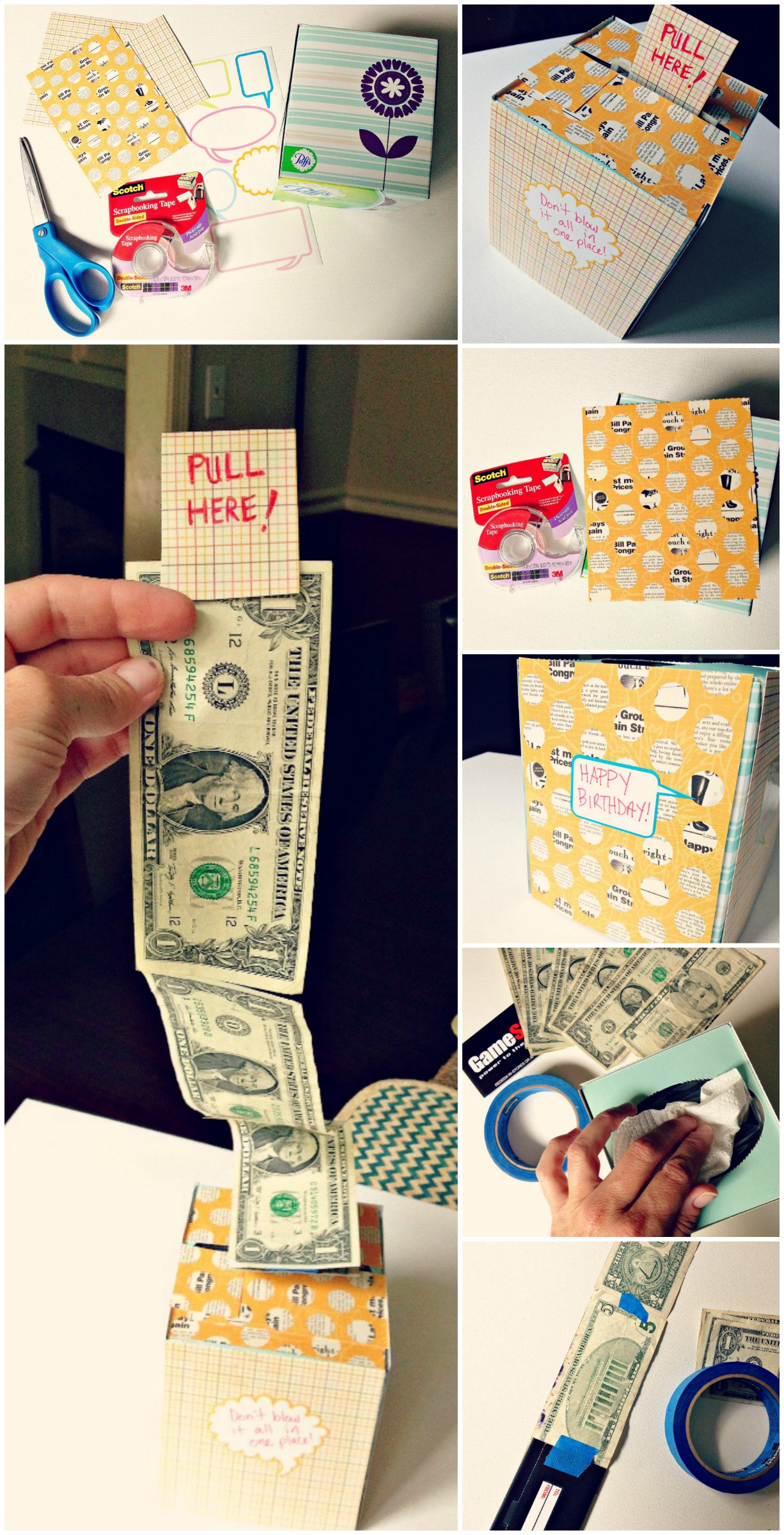 DIY Cash Box
 DIY Creative Way To Give A Cash Gift Using A Kleenex Box