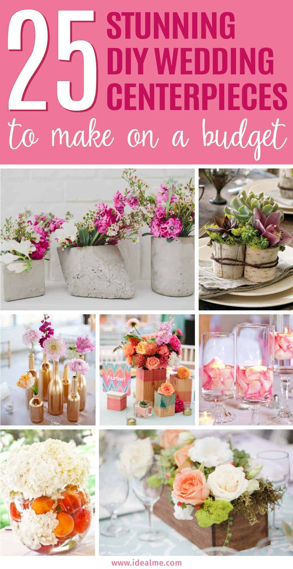 DIY Centerpieces For Wedding
 25 Stunning DIY Wedding Centerpieces to Make on a Bud