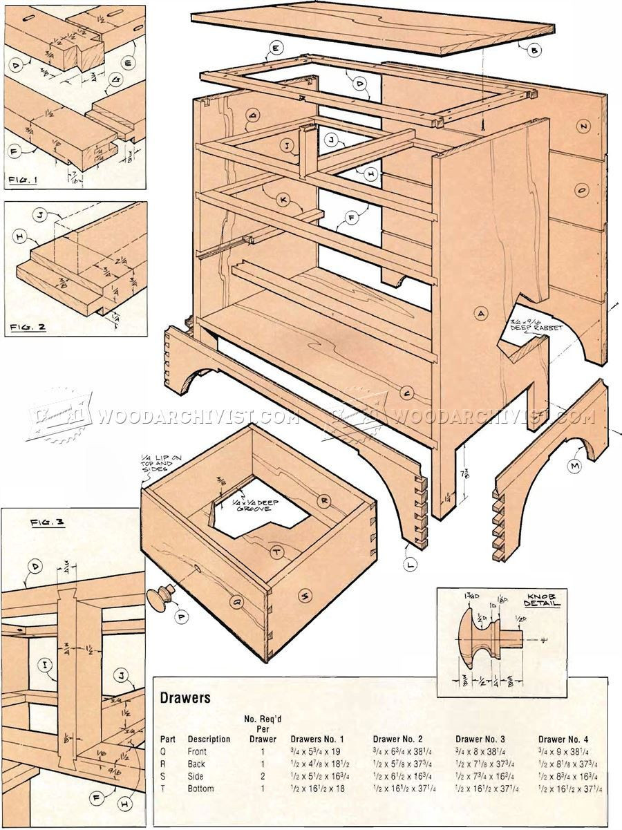 DIY Chest Of Drawers Plans
 1958 Chaker Chest of Drawers Plans Furniture Plans