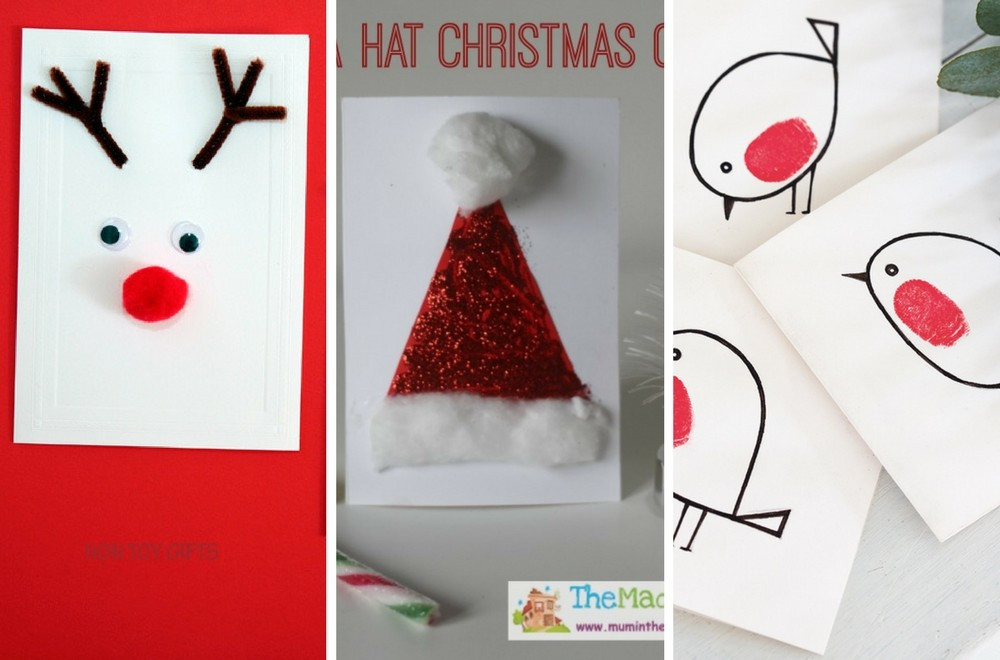 DIY Christmas Cards For Kids
 12 EASY homemade Christmas card ideas for kids