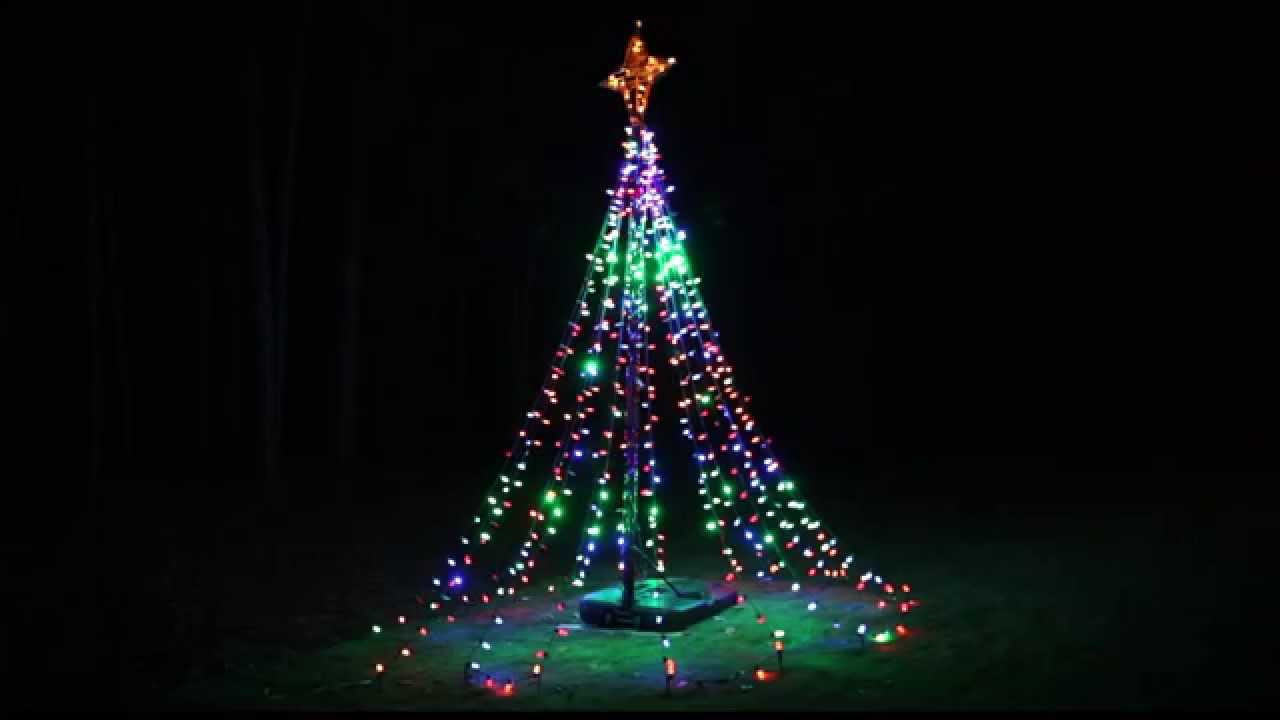DIY Christmas Light Tree
 Twinkling Tree of Lights DIY from Basketball Hoop