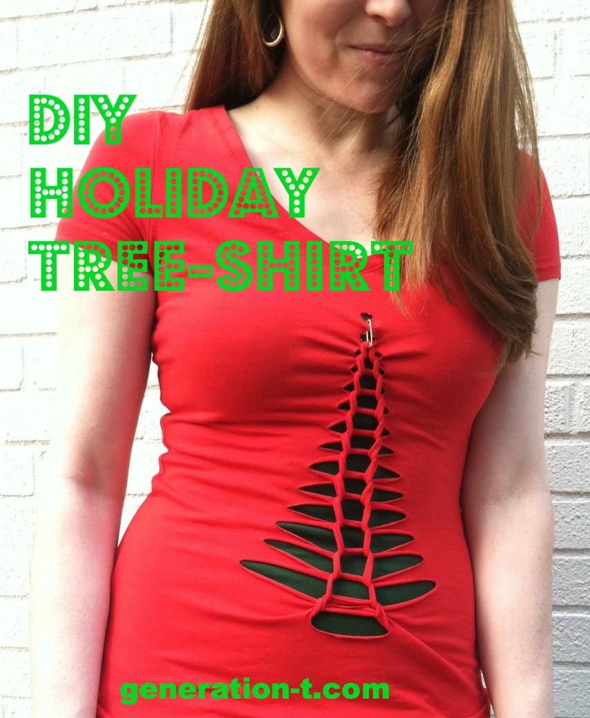 DIY Christmas Shirt
 DIY A Holiday Tree Shirt Generation T