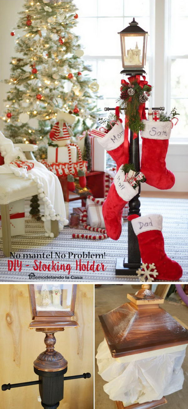 DIY Christmas Stocking Holder
 30 DIY Stocking Holders For Christmas Decoration Hative