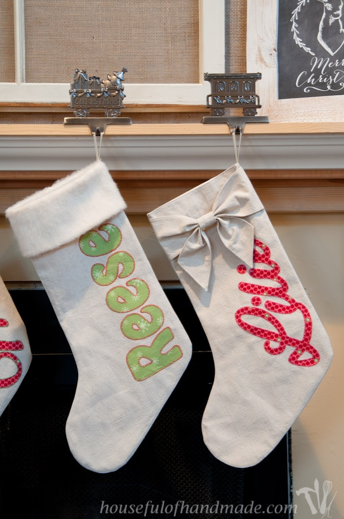 DIY Christmas Stockings
 DIY Personalized Drop Cloth Christmas Stockings a