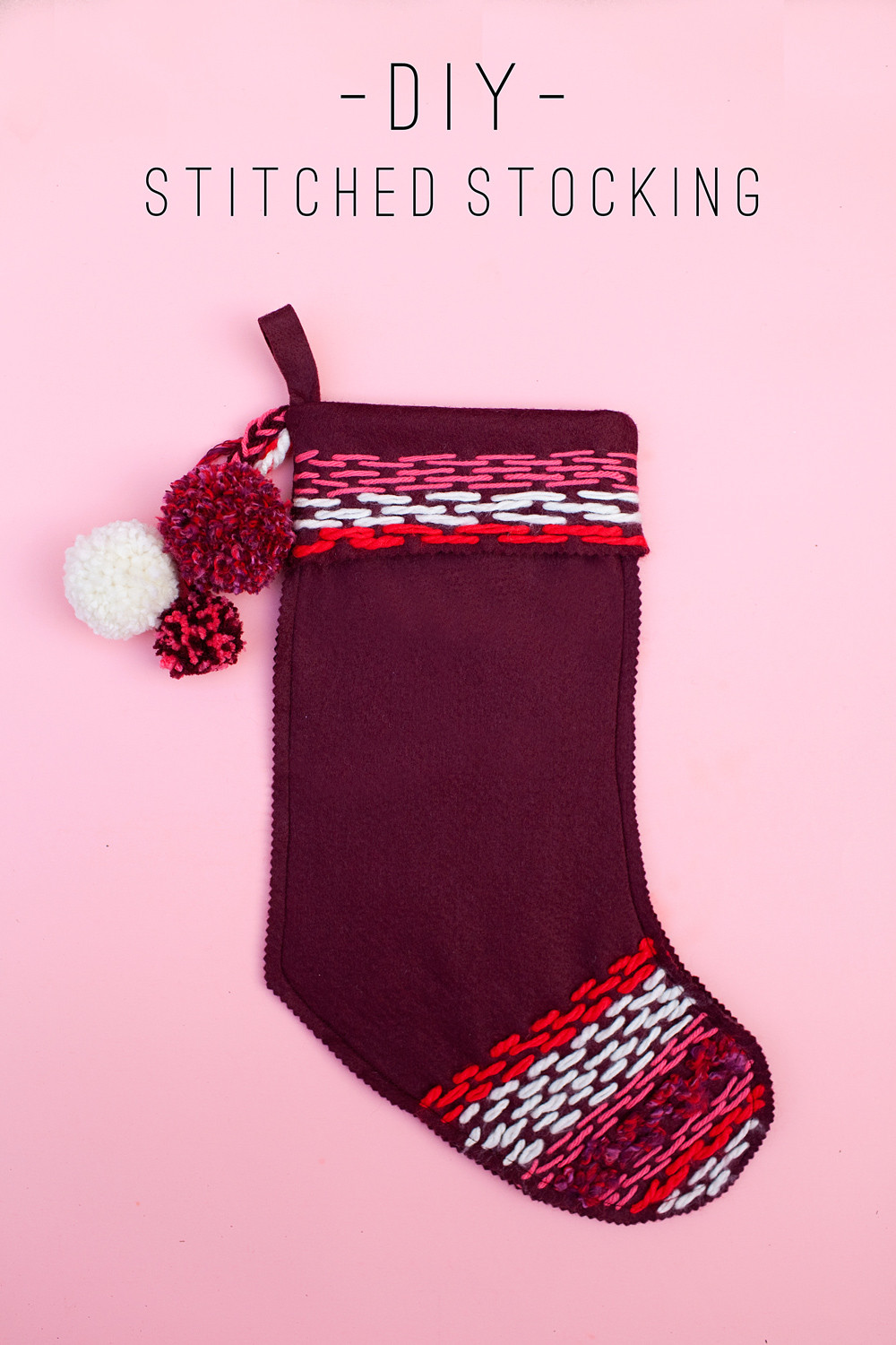 DIY Christmas Stockings
 TELL DIY STITCHED STOCKING Tell Love and Party