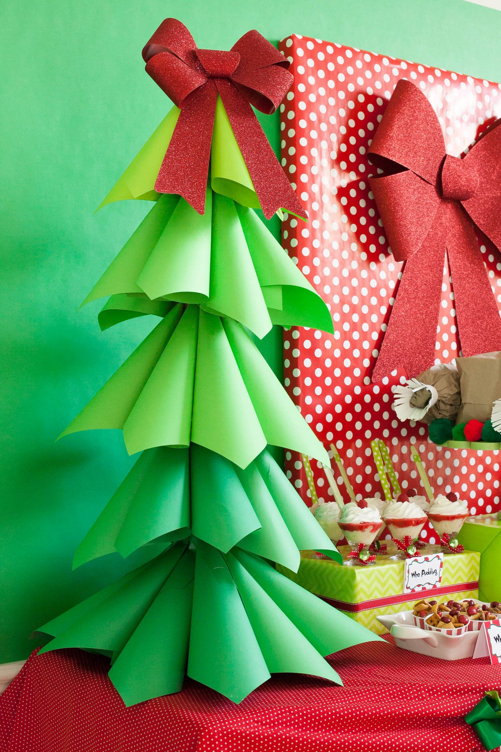 DIY Christmas Tree Decor
 Giant Ombre Paper Cone Christmas Trees a DIY Tutorial