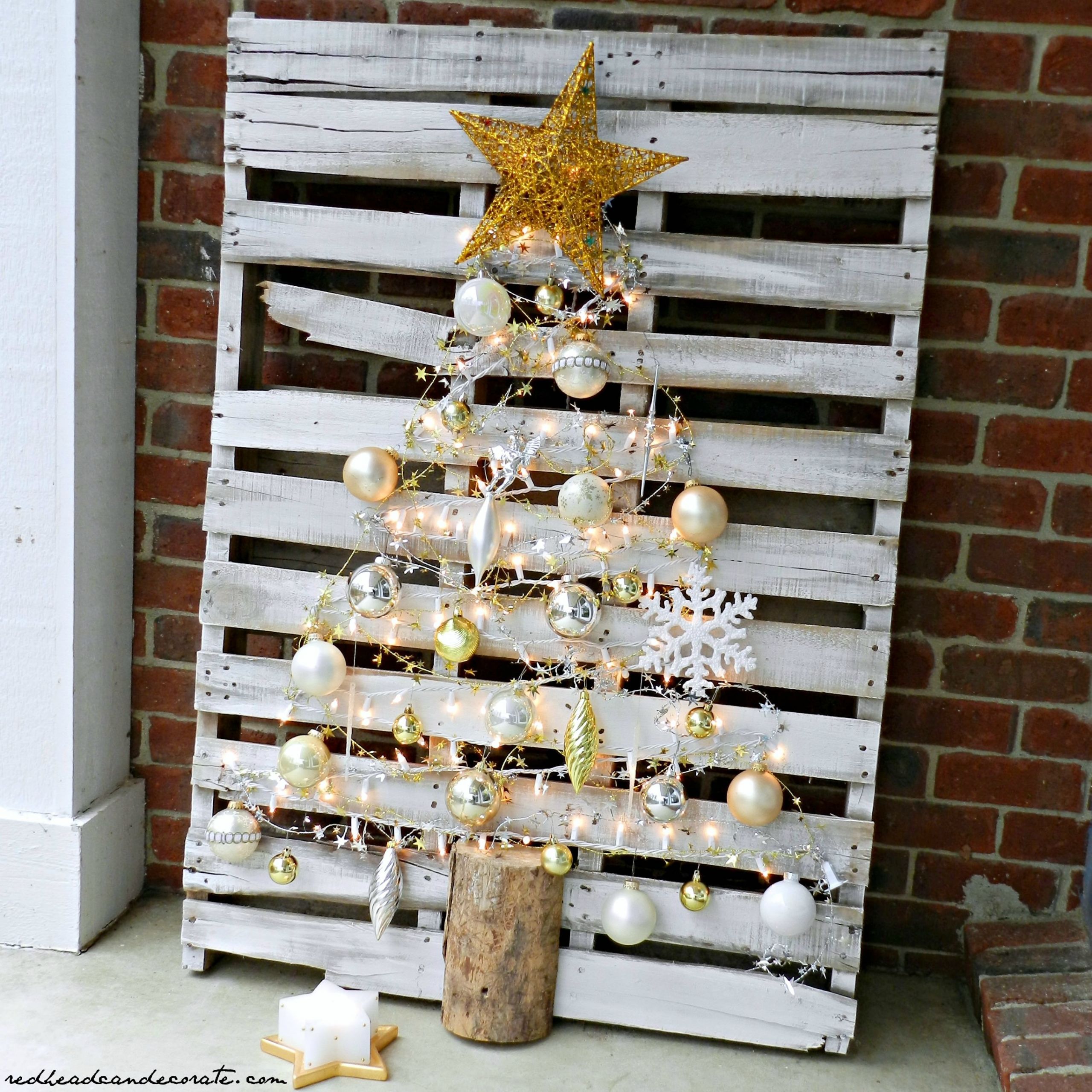 DIY Christmas Tree Decor
 Pallet Christmas Tree Redhead Can Decorate
