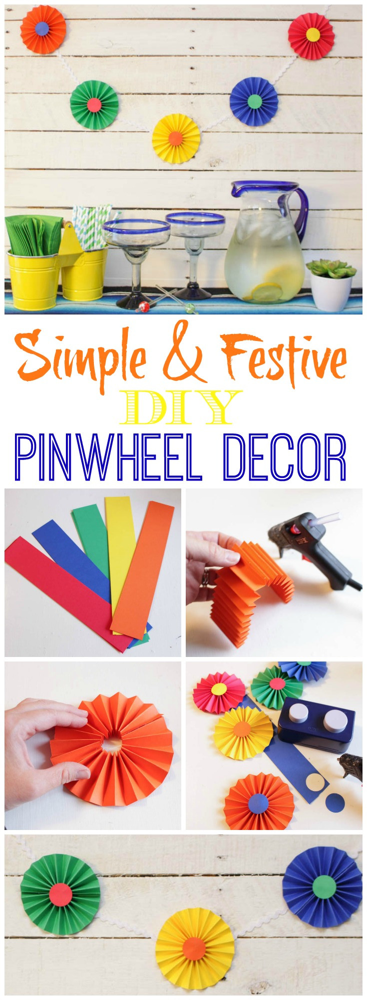 Diy Cinco De Mayo Decorations
 Simple Pinwheel Garland for Party Décor Cinco de Mayo DIY