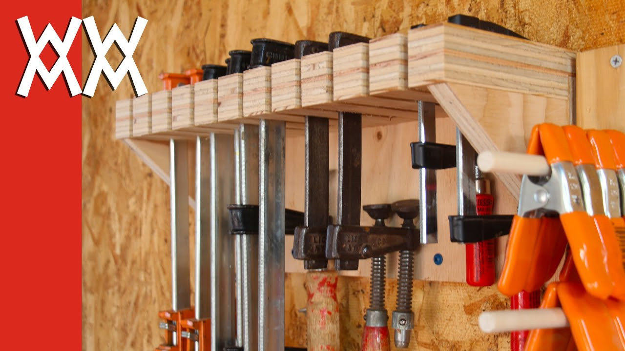 DIY Clamp Rack
 Woodworking clamp storage and organization