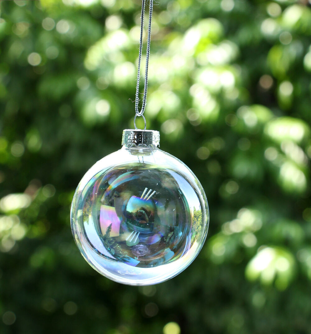 DIY Clear Christmas Ornaments
 DIY Clear Iridescent Glass Baubles Ball Christmas Tree