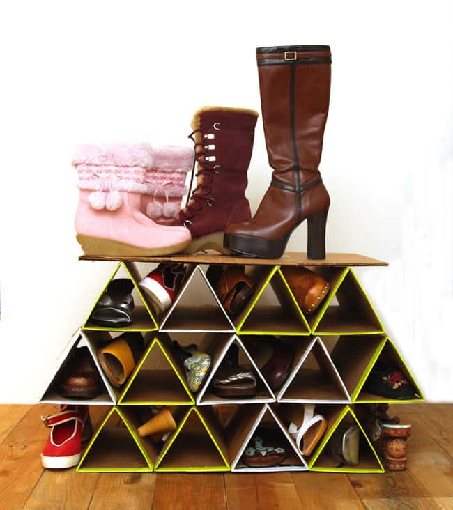 DIY Closet Shoe Organizer
 Super Space Saving DIY Shoe Rack for $0 A Piece