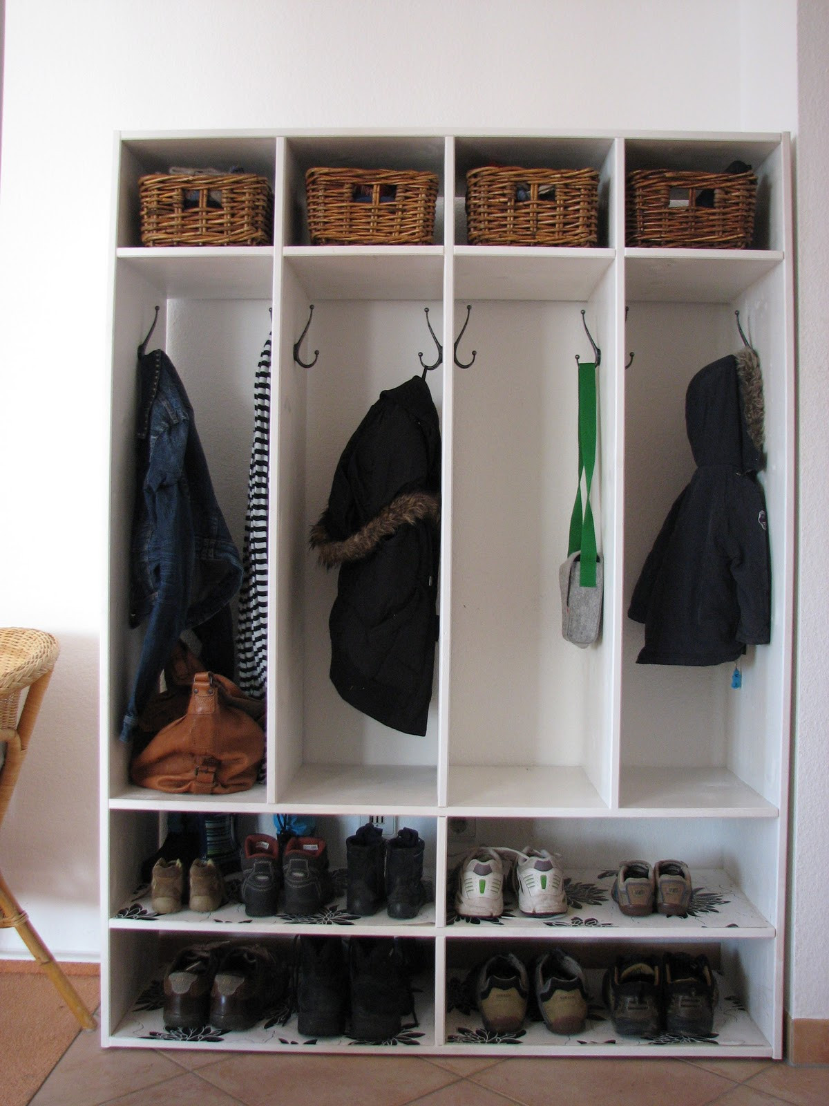 DIY Coat Rack Shelf
 Living In DIY shoe & coat rack