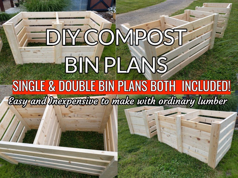 DIY Compost Bins Plans
 DIY Single & Double post Bin Plans With Adjustable