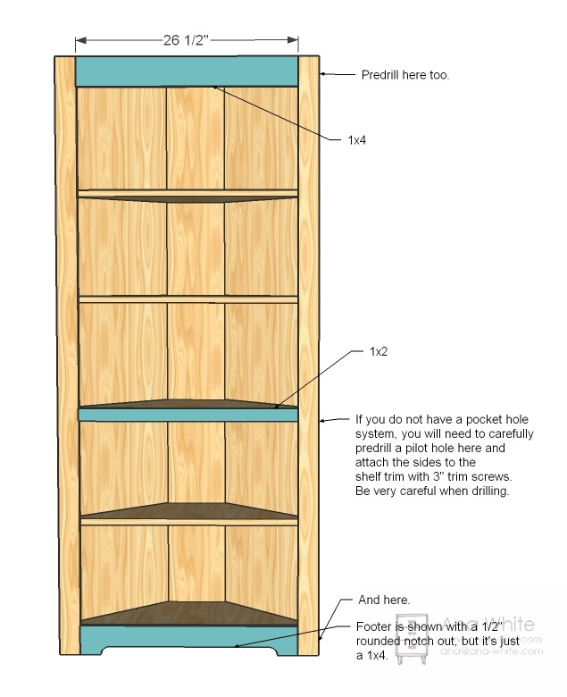 DIY Corner Shelf Plans
 Corner Cupboard