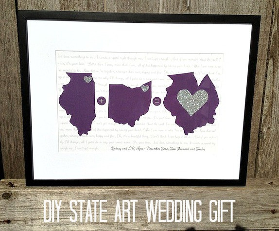 DIY Couple Gifts
 Inexpensive Wedding Gift DIY State Art Love