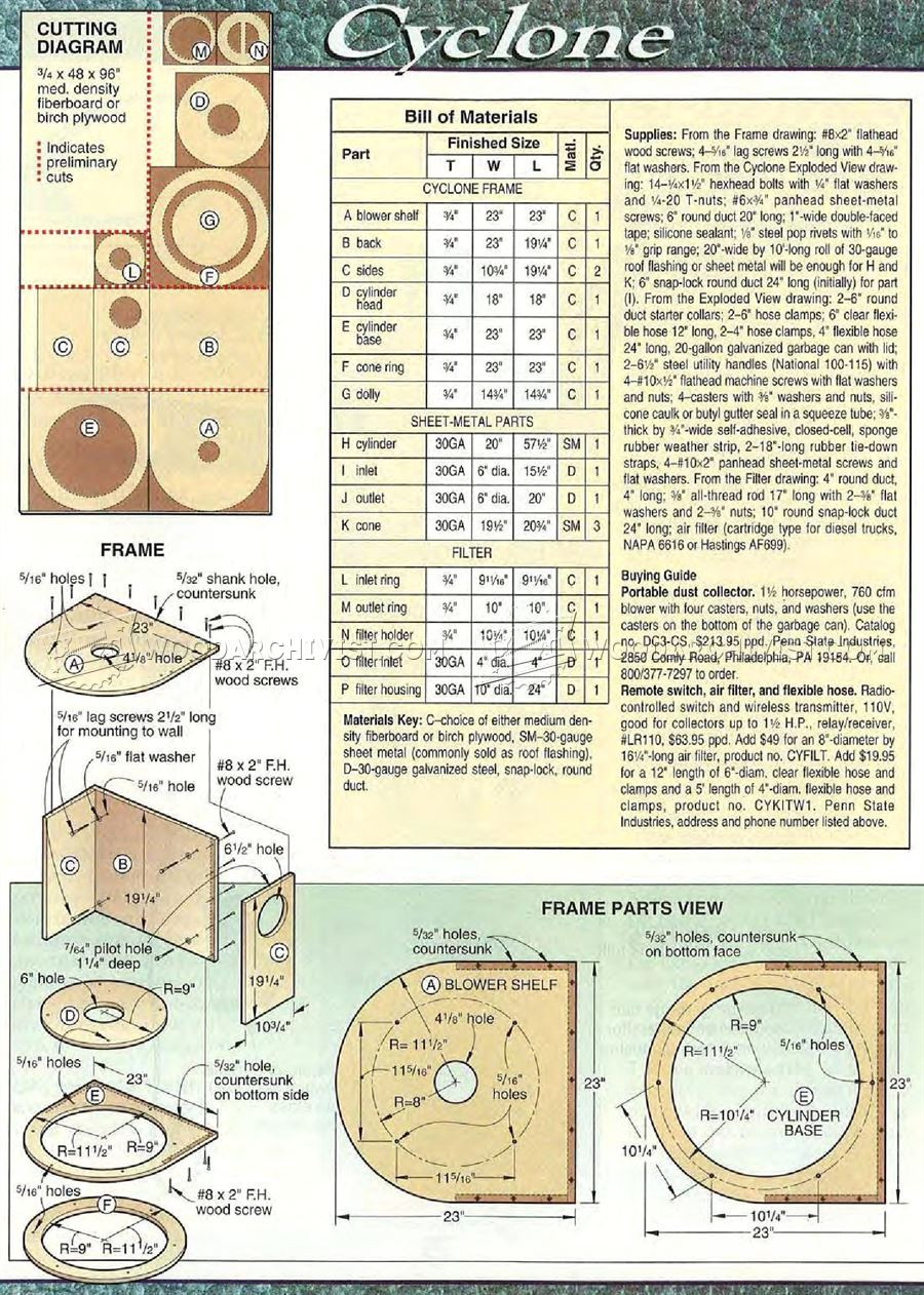 DIY Cyclone Dust Collector Plans
 DIY Cyclone Dust Collector • WoodArchivist