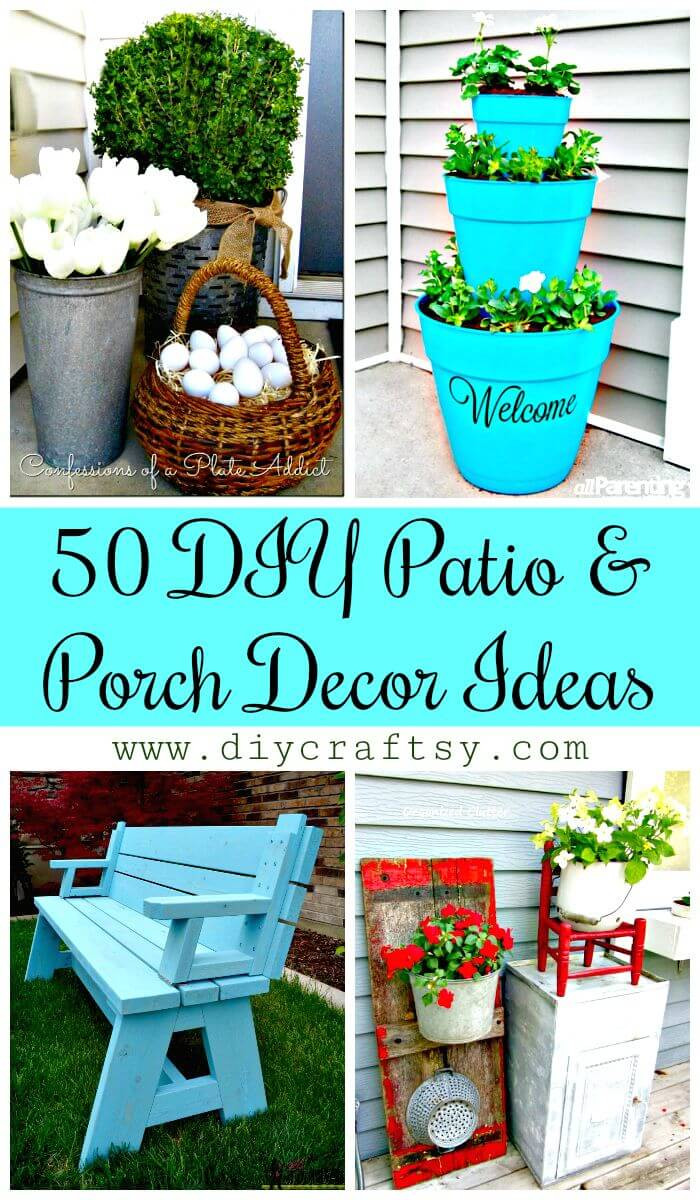 DIY Deck Decorating
 50 Cool DIY Patio & Porch Decor Ideas ⋆ DIY Crafts