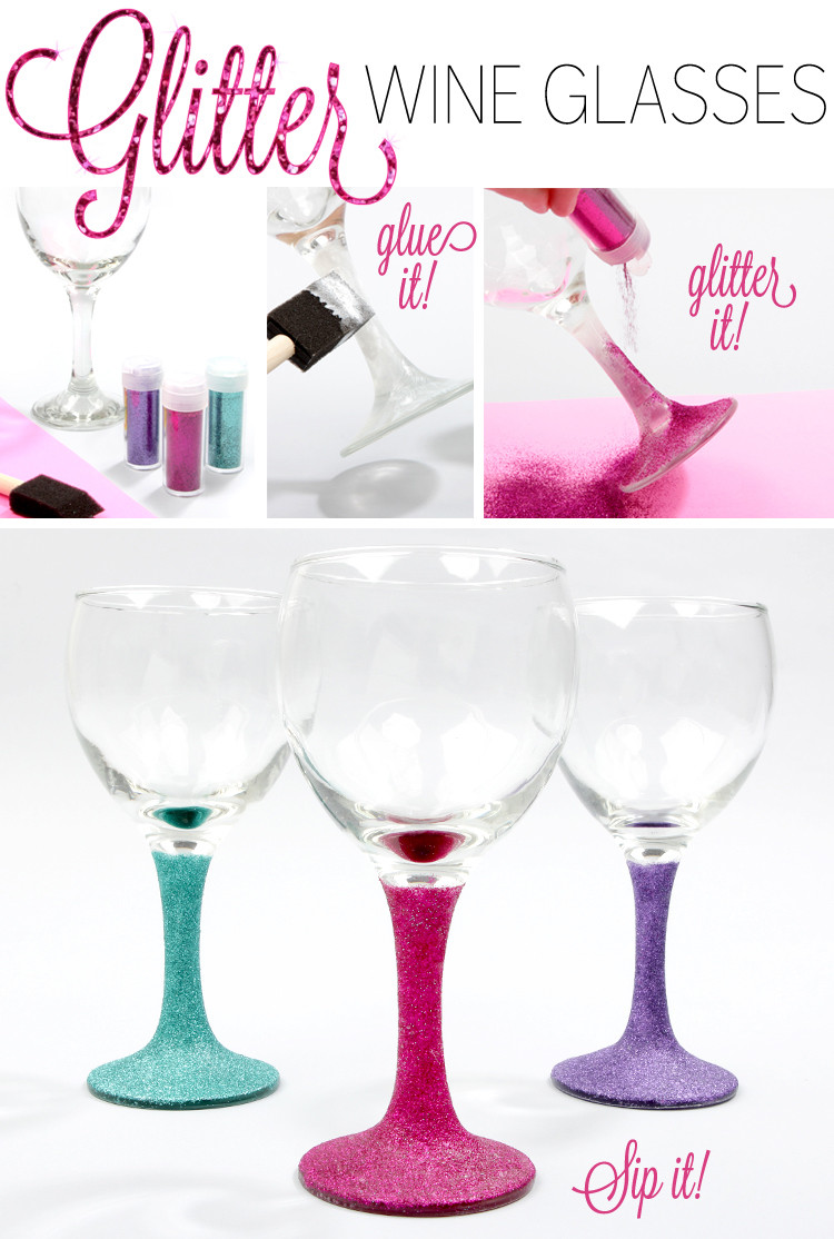 DIY Decorative Wine Glasses
 DIY Glitter Wine Glasses Lulus Fashion Blog