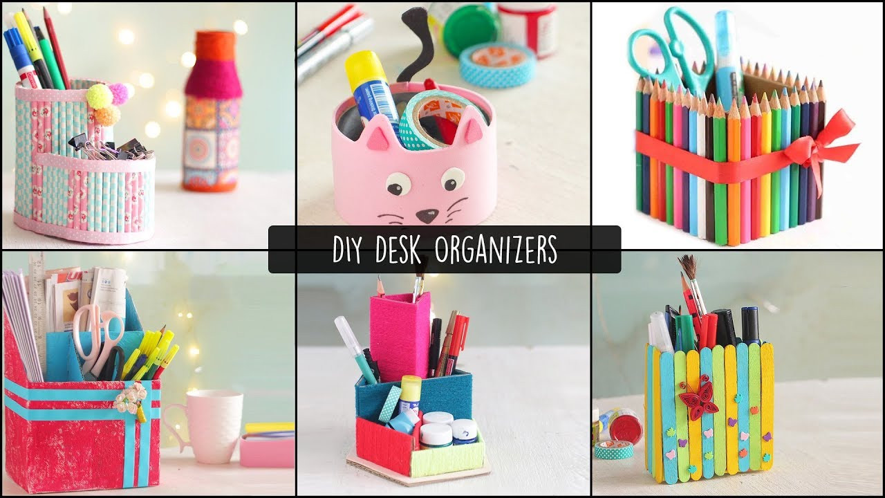 DIY Desk Organizer Ideas
 6 Easy DIY Desk Organizers