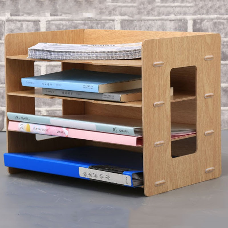 DIY Desktop File Organizer
 Fashion DIY Wood Hand Made Desk Organizer fice School