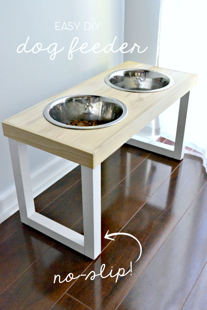 DIY Dog Dish Stand
 DIY No Slip Dog Feeder – The Ugly Duckling House