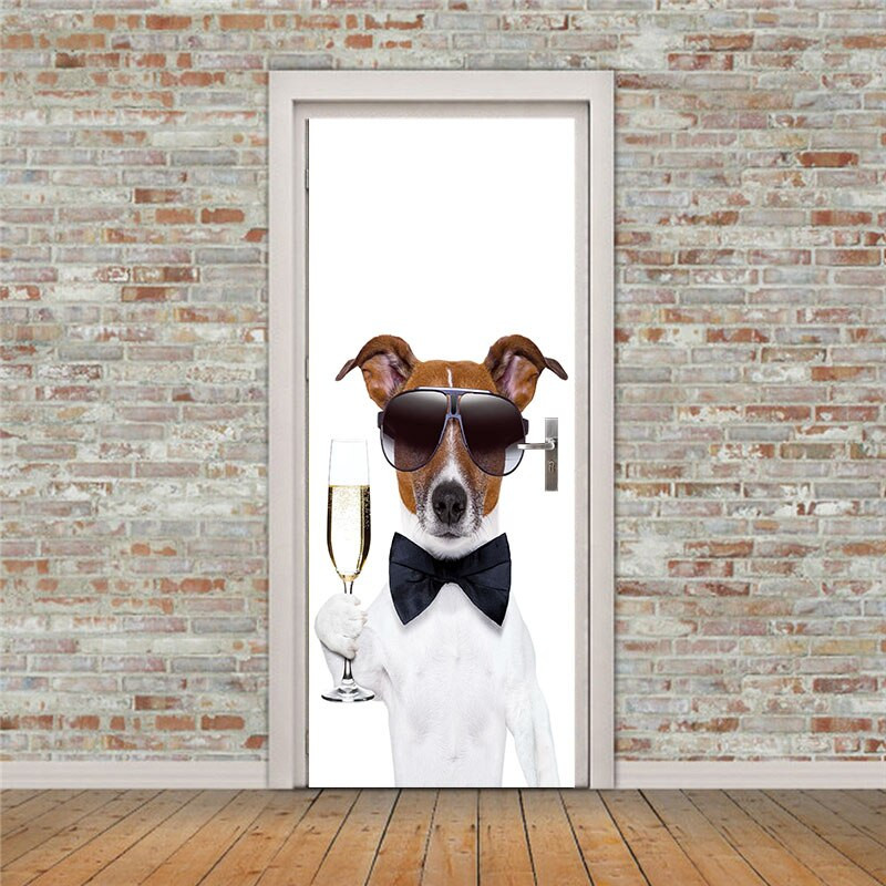 DIY Dog Door In Wall
 diy pet Cute Dog Waiter Door Wall Stickers DIY pet Mural