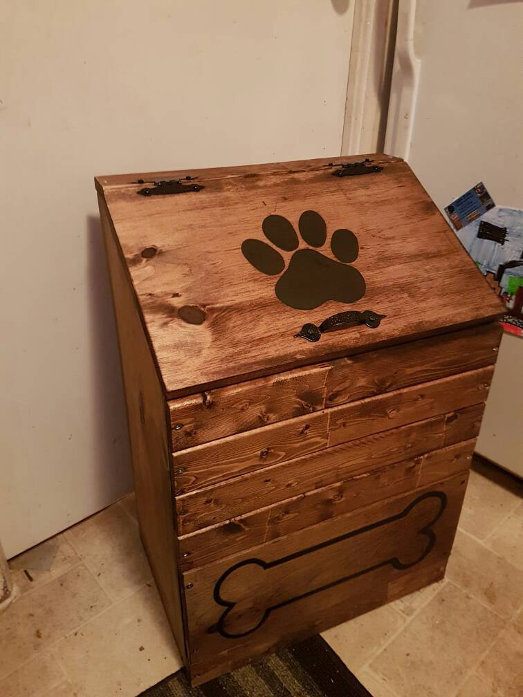 DIY Dog Food Container
 Wooden dog food storage container dog food bin pet