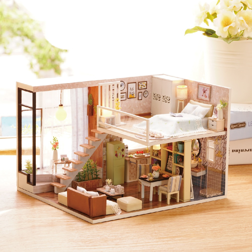 DIY Doll House Kits
 Diy Miniature Wooden Doll House Furniture Kits Toys