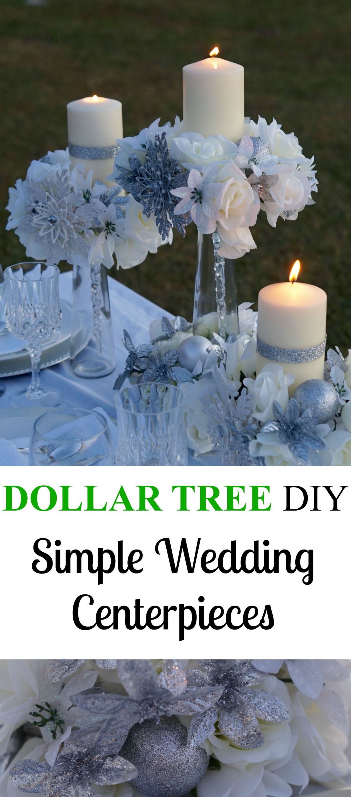 DIY Dollar Store Wedding Centerpieces
 Elegant Dollar Tree Wedding Centerpiece Perfect For A