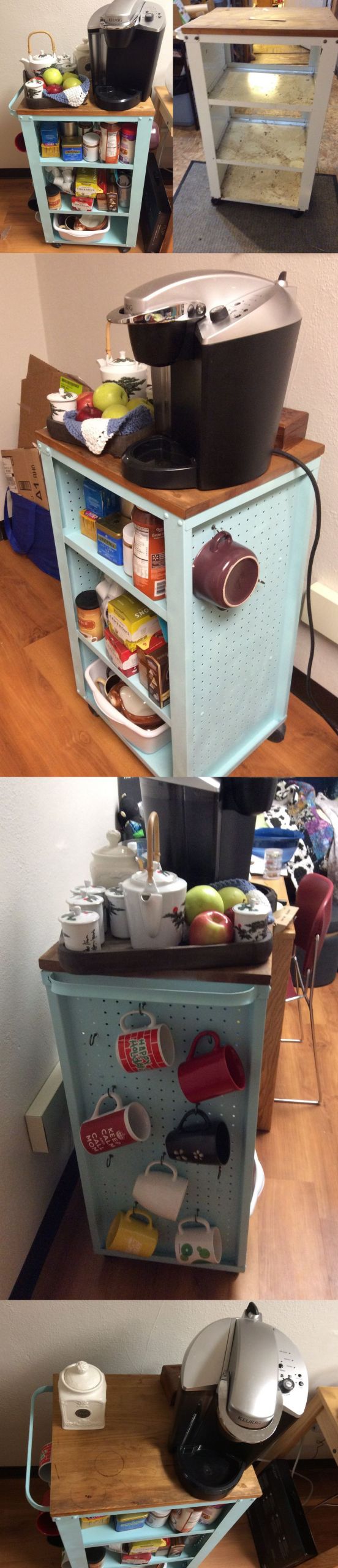 DIY Dorm Organization
 DIY Dorm room cart before and after kitchen cart mint