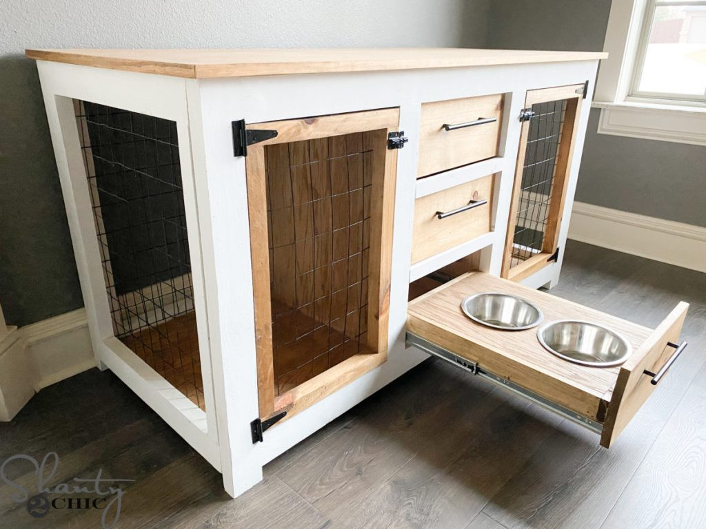 DIY Double Dog Crate Plans
 5 Free Double Dog Crate Furniture Plans With