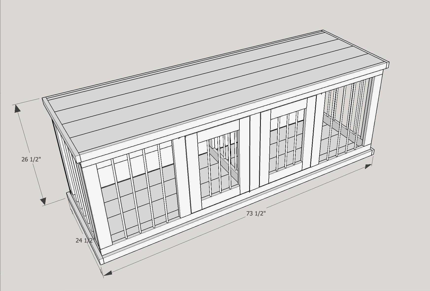 DIY Double Dog Crate Plans
 DIY Plans for Medium size Wooden Double Dog Kennel $12 99