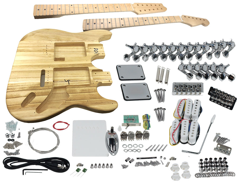 DIY Double Neck Guitar Kit
 Solo ST Style DIY Guitar Kit Double Neck Basswood Body