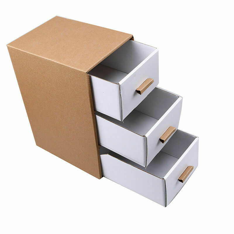 DIY Drawer Box
 DIY 3 Layer Kraft Paper Desktop Drawer Style Storage Boxes