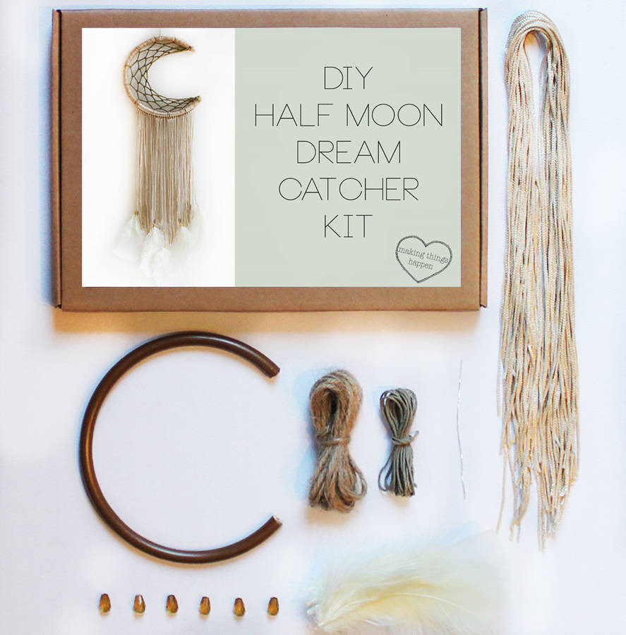 DIY Dreamcatcher Kit
 diy half moon dream catcher kit by making things happen