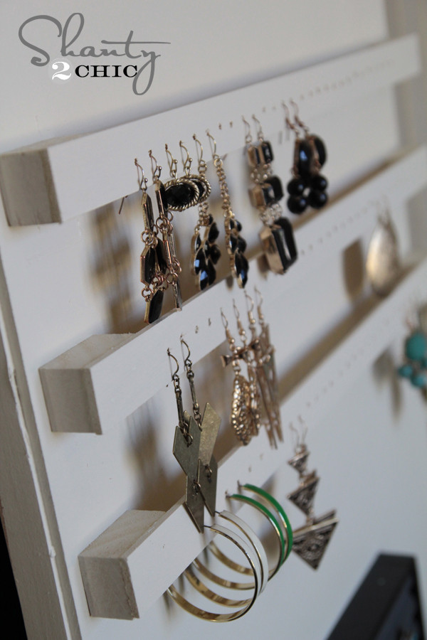 DIY Earring Rack
 DIY Jewelry Organizer Shanty 2 Chic