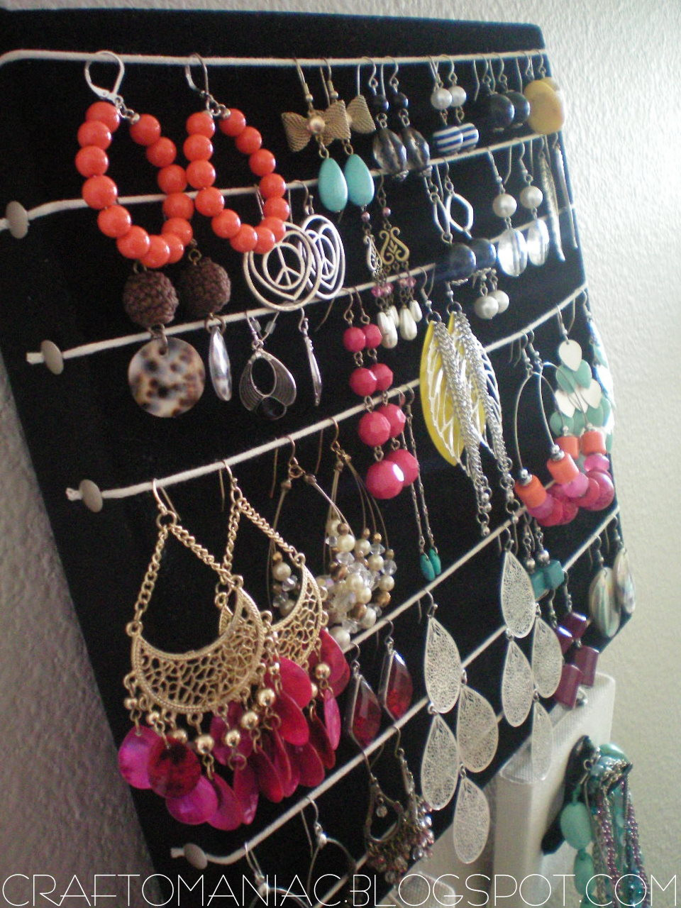 DIY Earring Rack
 Getting Organized DIY Earring & Necklace Holder Craft O