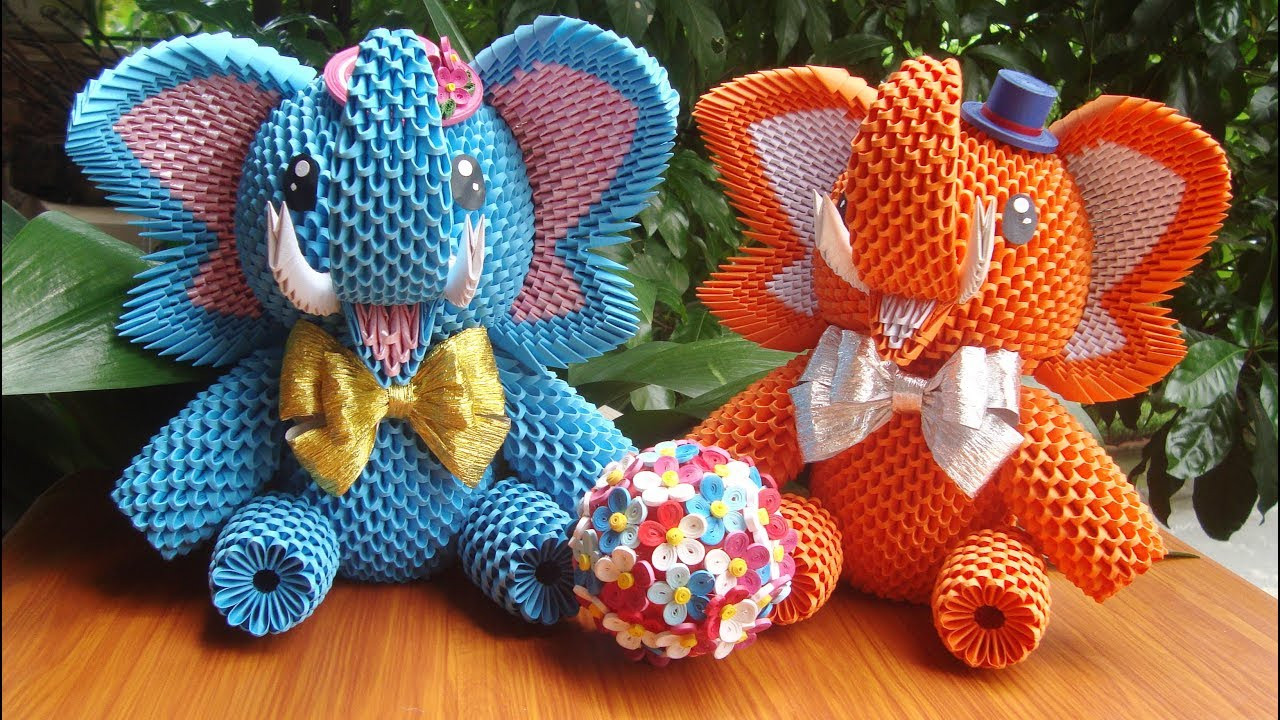 DIY Elephant Decorations
 How To Make 3D Origami Elephant
