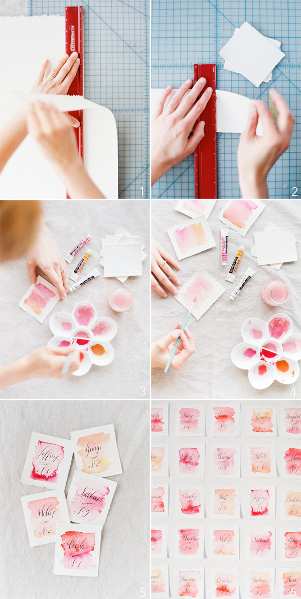 DIY Escort Cards Wedding
 DIY Wedding Watercolor Escort Cards ce Wed