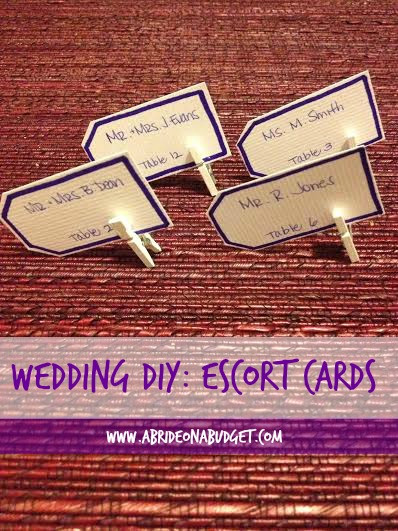 DIY Escort Cards Wedding
 DIY Wedding Escort Cards