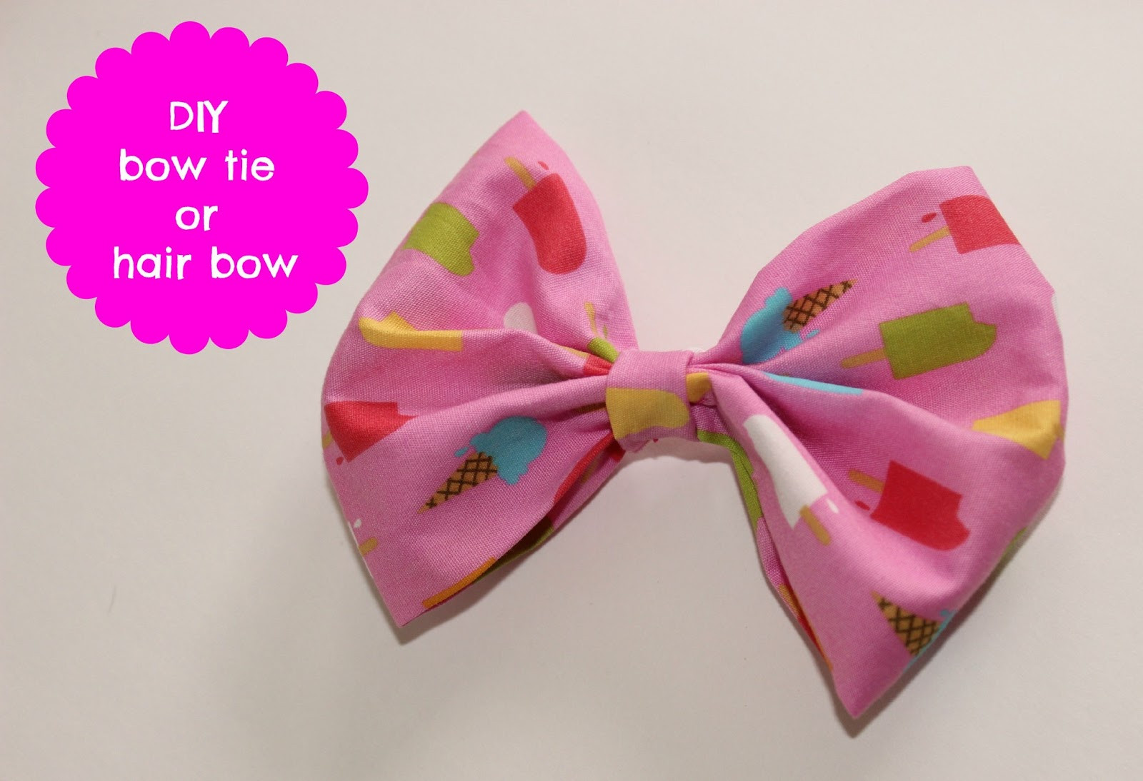 DIY Fabric Hair Bow
 life with les deux DIY Hair Bow or Bow Tie Tutorial