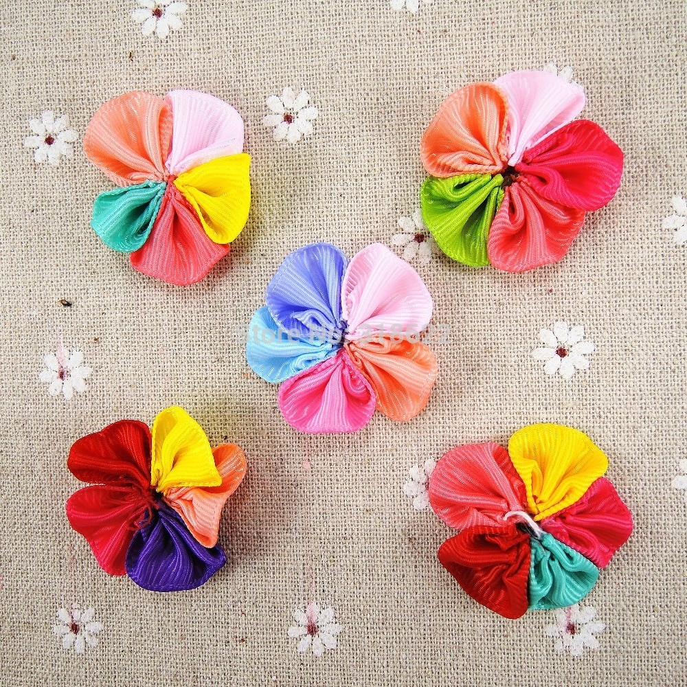 DIY Fabric Hair Bow
 Wholesale 5colors Grosgrain handmade Flowers DIY Children