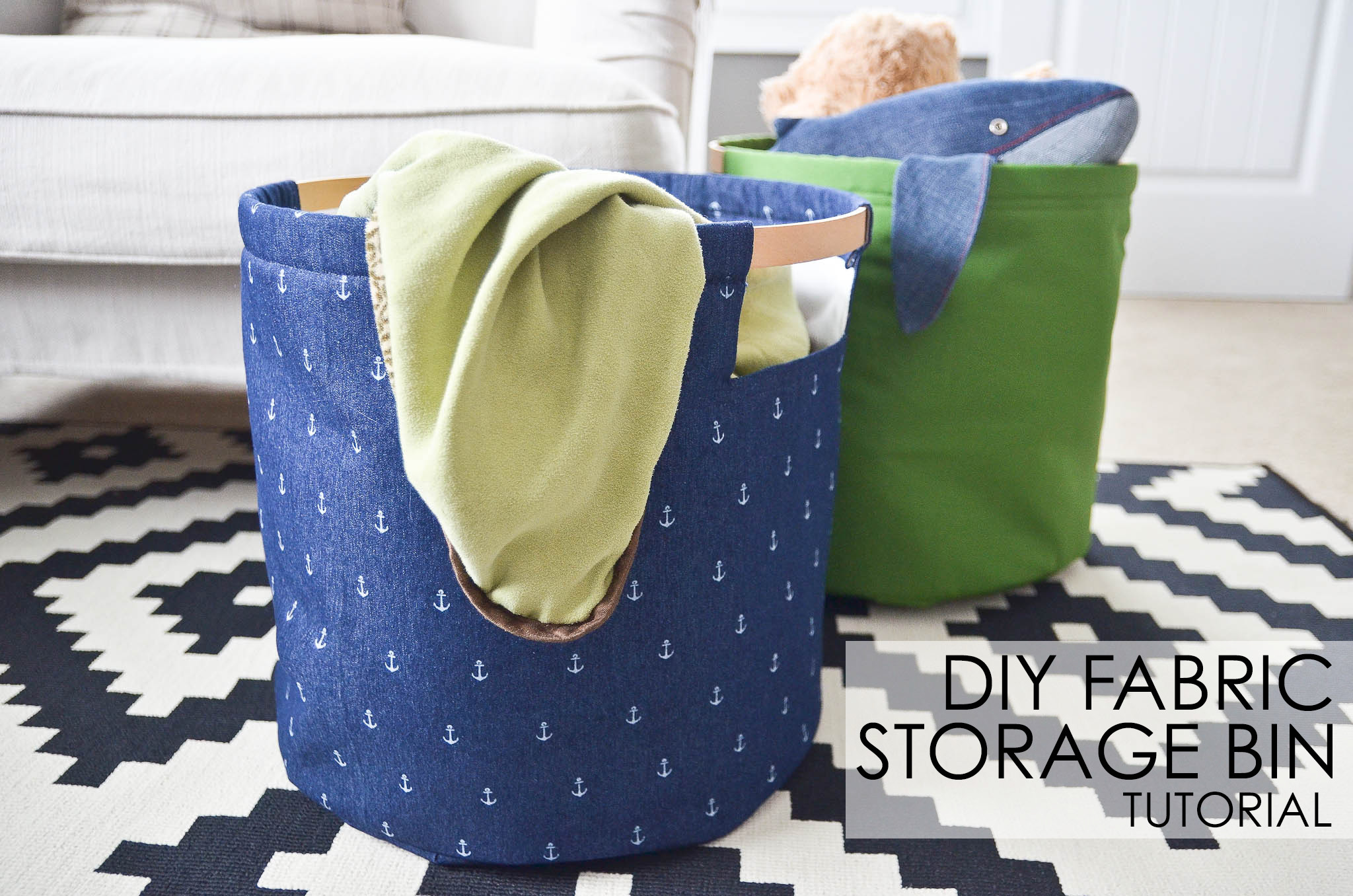 DIY Fabric Organizer
 DIY Fabric Storage Bins Project Nursery