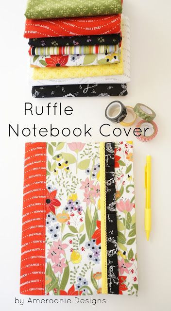 DIY Fabric Planner Cover
 Tutorial Ruffle fabric notebook cover