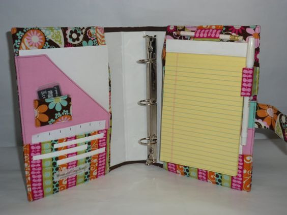 DIY Fabric Planner Cover
 5 5 x 8 5 1" 3 Ring Binder Cover Organizer