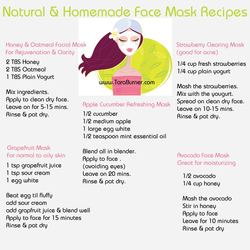 DIY Facial Mask Recipes
 Natural Homemade Facial Masks Recipes