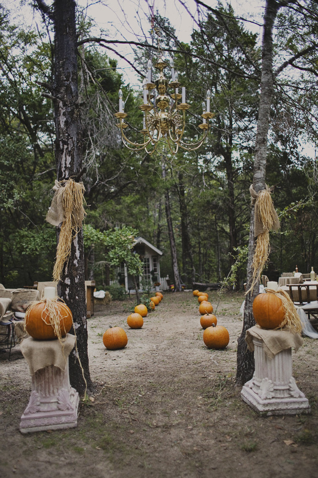 DIY Fall Wedding Ideas
 DIY Glittery Pumpkin Filled Fall Wedding In The Woods