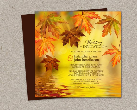 DIY Fall Wedding Invitations
 Items similar to DIY Printable Fall Wedding Invitation