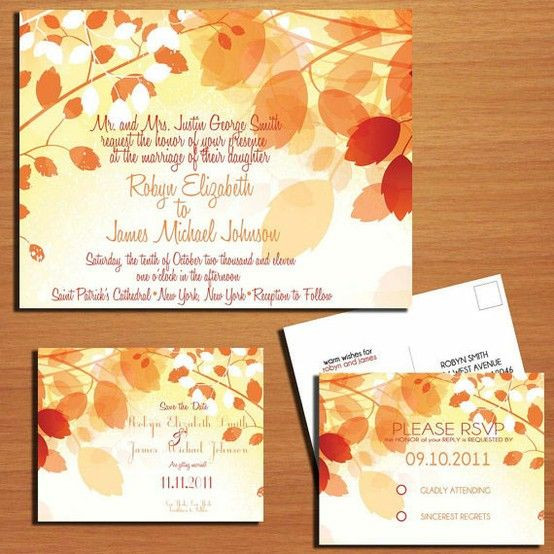 DIY Fall Wedding Invitations
 Pinterest