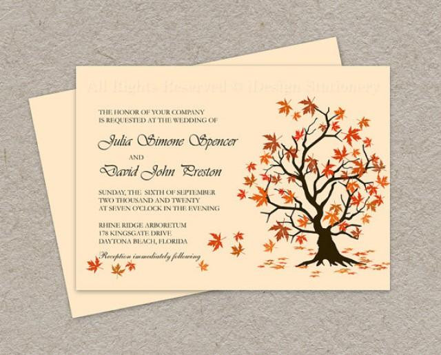 DIY Fall Wedding Invitations
 DIY Fall Wedding Invitation Printable Fall Leaves Wedding